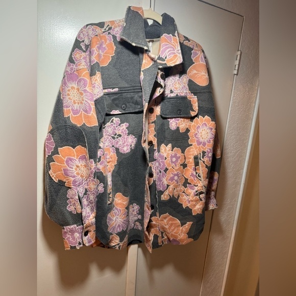 free people charcoal combo jacket shacket size XS - Picture 3 of 12